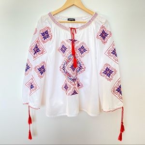 DURGA Embroidered Traditional Romanian Blouse Size L.